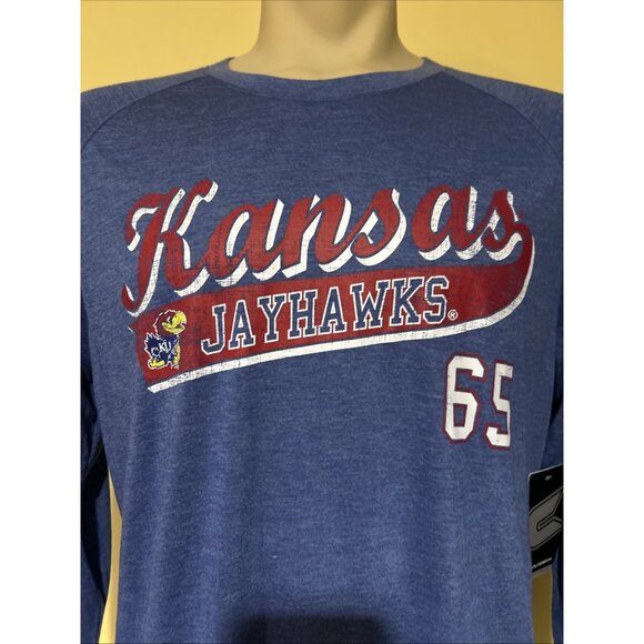 New KU Kansas Jayhawks Training Performance Shirt Mens Large Gray Colosseum - Picture 4 of 8